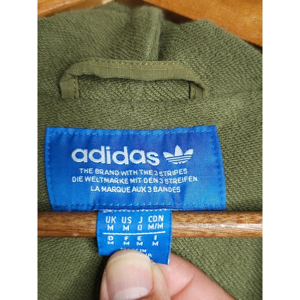 Adidas 1/4 Zip Pullover Jacket Mens Medium Olive Green Originals Brand Pack